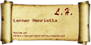 Lerner Henrietta névjegykártya